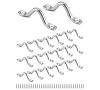 QWORK® Lot de 20 Boucles De Pont en Acier Inoxydable 304, Plaque Oeillet, Forme À Bosse Boucle Fixe, 4mm, avec 40 Pièces Vis, pour Kayak Et Canoë
