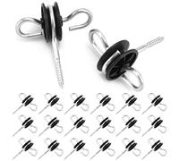 QWORK® Lot de 20 Isolateur de Clôture électrique, isolateurs annulaires à double crochet, pour cordes, fils et torons.