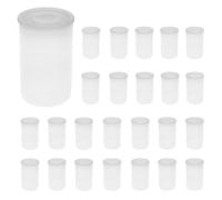 QWORK® Lot de 25 boîtes de Film en Plastique, Boite pellicule Photo avec couvercles, pour activités scientifiques, boîtes de Film, Blanc