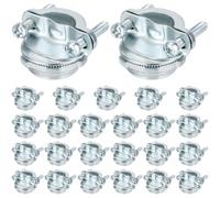 QWORK Lot de 25 connecteurs de câble de type pince 1,9 cm - Connecteur en métal pour câbles de protection de conduits métalliques