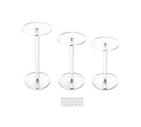 QWORK Lot de 3 présentoirs ronds en acrylique transparent de qualité supérieure