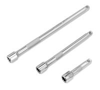 QWORK® Lot de 3 rallonges de clés à douille 1/4" en acier CR-V, douilles d'extension, 50 mm, 100 mm et 150 mm