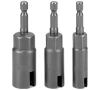 QWORK® Lot de 3 tournevis àécrous à oreilles électriques en acier CR-V avec tige hexagonale de 1/4 pouce, 10 mm, 12 mm, 16 mm