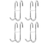 QWORK® Lot de 4 acier inoxydable 304 léger crochet mural cabine de douche, crochets de porte de douche pour salle de bains en verre, crochets pour paroi de douche salle de bain