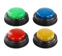 QWORK® Lot de 4 buzzers de réponse , buzzers Lumineux et sonores pour Jeux télévisés , fête, Salle de Classe