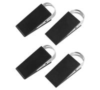 QWORK® Lot de 4 cales de porte en caoutchouc, cales de butée de porte robustes, base antidérapante, noir, adaptées aux portes lourdes, aux portes en verre, etc.