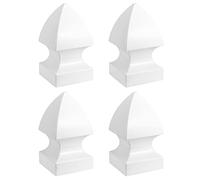 QWORK Lot de 4 capuchons de poteau en vinyle pour poteau de clôture de 12,7 x 12,7 cm, utilisation en extérieur, blanc