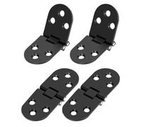 QWORK® Lot de 4 Charnières Pliantes Noires à 180 Degrés - Alliage de Zinc Antirouille Noir - pour Tables Pliantes, Armoires et Boîtes à Outils