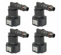 QWORK® Lot de 4 Connecteur de Tuyau de Carburant de Voiture, Raccord durite essence, connecteur rapide à 90 degrés, plastique 7.89mm Connecteur ID6