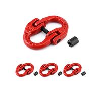 QWORK Lot de 4 connecteurs de chaîne G80 en alliage d'acier - Connecteur de chaîne de verrouillage à marteau de 6,35 mm - Limite de charge de 1200 kg - Rouge