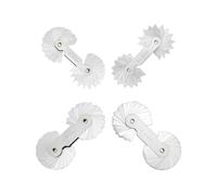 QWORK® Lot de 4 jauges de rayon en acier inoxydable R0.3-1.5/R1-6.5/R7-14.5/R15-25, jauges de mesure convexes concaves avec mesure de précision