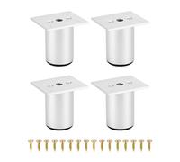 QWORK® Lot de 4 Pied de Meuble réglable, Pieds Ronds en Alliage d'aluminium pour canapé, armoires, etc - Hauteur réglable 60 mm - 75 mm - Capacité de Charge jusqu'à 50kg