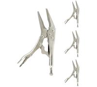 QWORK Lot de 4 pinces de verrouillage originales à long bec long de 22,9 cm, pince à mâchoire incurvée, pince de verrouillage à ouverture maximale de 7,5 cm