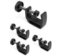 QWORK Lot de 4 pinces en C universelles en alliage d'aluminium avec trou de filetage 1/4"-20" et 3/8"-16 pour écran LCD