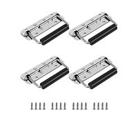 QWORK Lot de 4 poignées d'armoire de 122 mm en acier inoxydable 304 à ressort avec poignée en caoutchouc, pour valise, armoire, garage