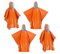 QWORK® Lot de 4 Poncho de Survie d'urgence, couvertures d'urgence en Aluminium, imperméables, Coupe-Vent, légères - Unisexe, idéales pour l'extérieur, Le Camping, la randonnée