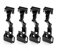 QWORK Lot de 4 porte-documents flexibles pour moniteur, trombones à double tête pour saisir, support réglable pour écran d'ordinateur, chevalet de peinture et fournitures d'artiste, noir