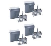 QWORK Lot de 4 pots de coloration pour lames de microscope, 24 emplacements, gris