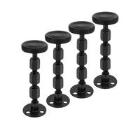 QWORK® Lot de 4 réglable fileté Anti-secousses pour Cadre de lit, Plage réglable de 27 à 105 mm, Fixation Tete de lit, pour Lits, Bureaux et canapés, Noir