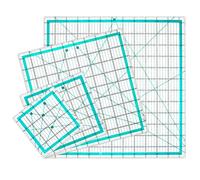 QWORK® Lot de 4 règle patchwork carrée 12.5"/ 9.5"/ 6"/ 4.5", règle à piquer en acrylique pour couture et découpe précise