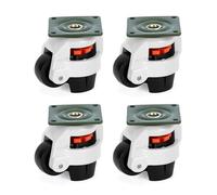 QWORK® Lot de 4 Roulettes de Nivellement 60f, capacité de charge 500 kg, roues de transport pour établi rétractable, pour meubles et machines