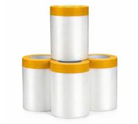 QWORK® Lot de 4 Ruban de Masquage avec Bache de Protection Peinture, Masquage et Protection Premium, 55cm x 30m