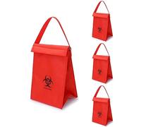 QWORK Lot de 4 sacs isothermes médicaux pour le transport de spécimens médicaux, 17,1 x 25,4 x 14,6 cm, rouge