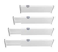 QWORK® Lot de 4 Séparateurs de Tiroir Extensibles, 38-54 cm de Long 10 cm de Haut, Organisateur d'Espace pour Tiroirs Placards Commodes Etagères
