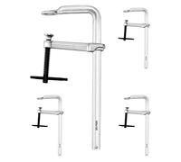 QWORK® Lot de 4 serre joint, 300 mm heavy duty F clamp, 300 mm x 120 mm profondeur de gorge