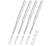 QWORK® Lot de 4 Supports d'étagère murale invisibles Ø10x100mm, Fixation étagère en acier comprenant rondelles et chevilles - Capacité de charge 18kg