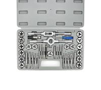 QWORK® Lot de 40 Coffret Tarauds et Filières avec Mallette de Transport - M3-M12 - Outils de Filetage