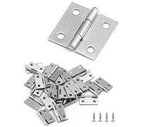 QWORK Lot de 40 mini charniere 25 mm, charnières de portes, charnières de meubles, acier inoxydable, avec 160 vis pour réparation de porte, fenêtre