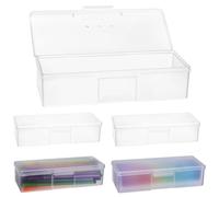 QWORK® Lot de 5 boîtes de rangement en plastique transparent, pour une utilisation polyvalente, 19 x 7.5 x 3.9 cm