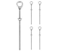 QWORK Lot de 5 boulons à œil filetés de 6,35 mm x 15,2 cm de long en acier inoxydable de qualité marine
