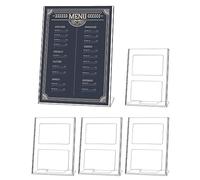 QWORK Lot de 5 supports de panneau en acrylique A4, présentoir en acrylique, support de panneau arrière incliné pour restaurant, bureau, magasin