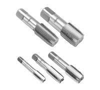 QWORK® Lot de 5 Tarauds a Filetage en acier, BSP 55 degrés, adaptés pour les joints de conduite d'eau, la réparation automobile et les machines, G1/8 G1/4 G3/8 G1/2 G3/4