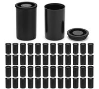 QWORK® Lot de 50 boîtes de Film en Plastique, Boite pellicule Photo avec couvercles, pour activités scientifiques, boîtes de Film, Noir