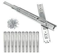 QWORK® Lot de 6 paires (12 pièces) de glissières de tiroir à fermeture douce de 30 cm, glissières de tiroir à roulement à billes à extension complète, avec vis, capacité de charge de 45 kg, argent