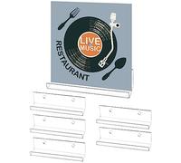 QWORK® Lot de 6 Support Vinyle Mural en Acrylique Transparent, Étagère Murale Flottantes pour Vinyle, Panneaux, Photos, Livres (18 x 4 x 4 cm)