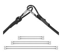 QWORK® Lot de 6 Tendeurs Élastiques avec Mousqueton - 60/100/150 cm - Cordes élastiques Multi-usages pour Bagages, Camping, bâches