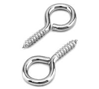 QWORK® Lot de 60 Piton à Visser, 40 x 19 mm, vis à anneau, galvanisés, pour quincaillerie, chaînes de corde à rideau, articles d'artisanat.