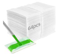 QWORK® Lot de 64 Chiffons de Balayage Secs Compatible avec Swiffer Sweeper - Recharges Serpillères pour le Nettoyage des Sols