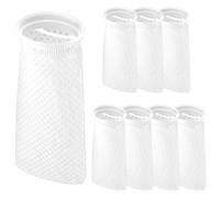 QWORK Lot de 8 coussinets filtrants 3D en nid d'abeille pour aquarium - 10,2 cm, blanc - Piège à débris fins de 150 μm, réutilisables et flexibles, pour réservoirs d'eau douce et salée, étangs et