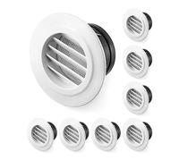QWORK Lot de 8 grilles d'aération en ABS de 10,2 cm avec moustiquaire intégrée pour salle de bain, bureau, maison