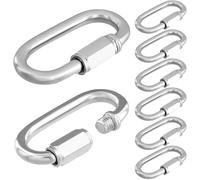 QWORK® Lot de 8 Maillon Rapide M6 - Acier Inoxydable 304 - Mousqueton à Verrouillage Robustes Jusqu'à 280 kg - Accessoires pour Chaîne, Porte-Clés et Plus