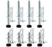 QWORK® Lot de 8 Pieds de Meuble réglables 55 mm/105 mm, Surélève Les Meubles jusqu'à 25/75 mm, Acier Robuste avec Base antidérapants