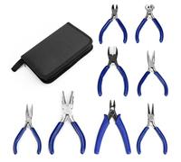 QWORK® Lot de 8 Pinces à Bijoux avec Étui Zippé - Idéal pour Création et Réparation de Bijoux