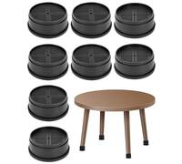 QWORK® Lot de 8 rehausseurs de Meubles réglables, Robustes rehausseur Pieds de lit, Design antidérapant, Hauteur de Levage de 3.8 cm, supporte 1000 kg