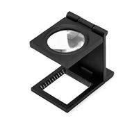 QWORK Loupe de Table Compte-Fils, Pliable Compteur de Fils en métal, grossissement de 10x, loupe de Lecture pour Travail, Bureau Maison, réparation, Hobby, Artisanat, journaux