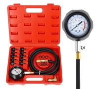 QWORK® Manomètre d'huile, testeur de pression d'huile pour cylindre moteur 140 PSI / 10 bar avec 10 adaptateurs, idéal pour voitures, motos et tracteurs